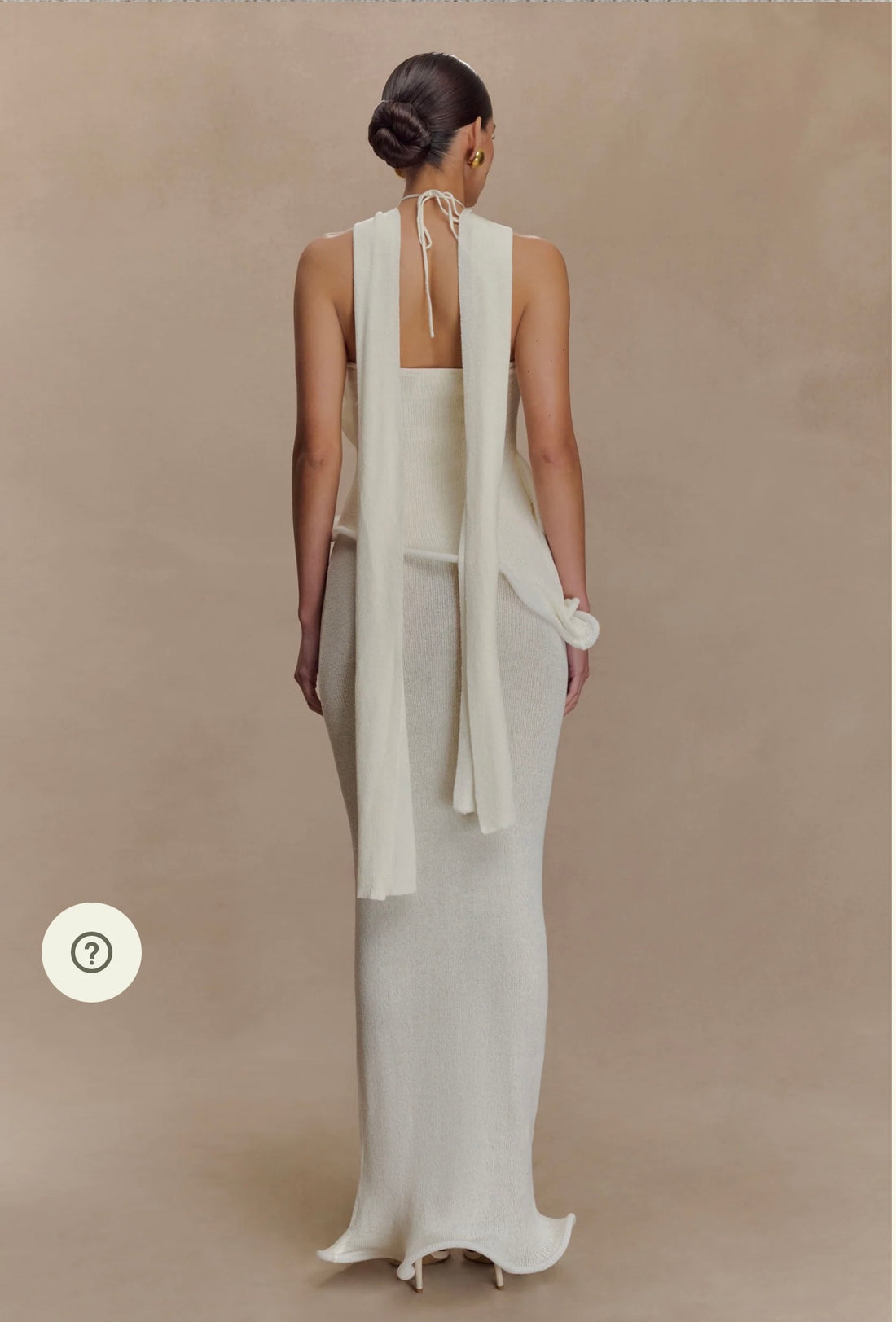 Meshki Caprice Halter Knit Maxi Dress - M