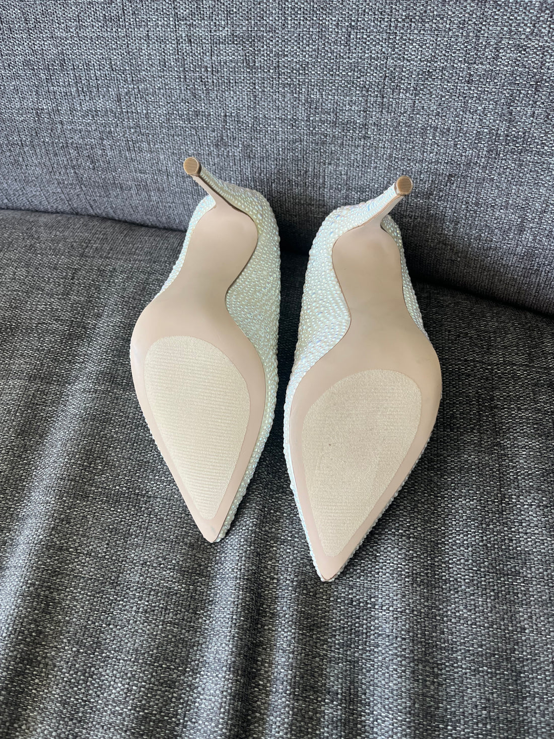 Aqua Pearl Pointed Toe Heels - 7.5