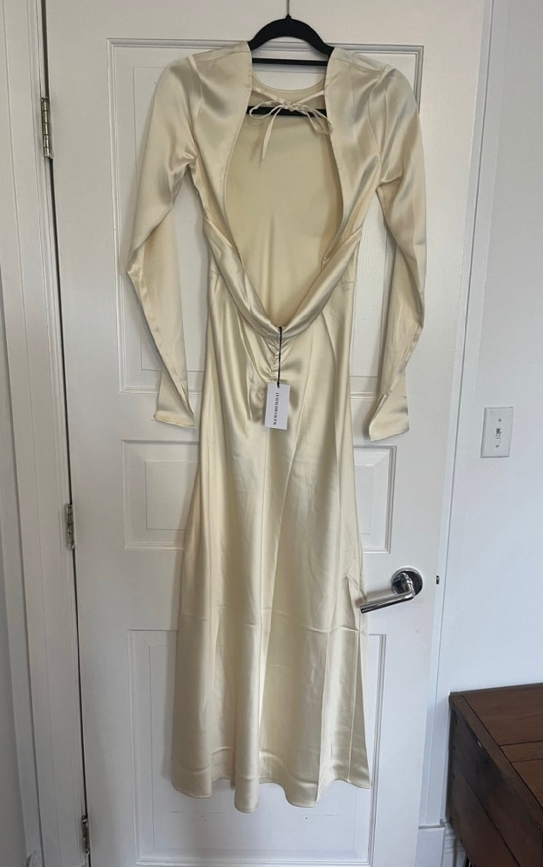 WeWoreWhat Backless Gown in Ecru - 0