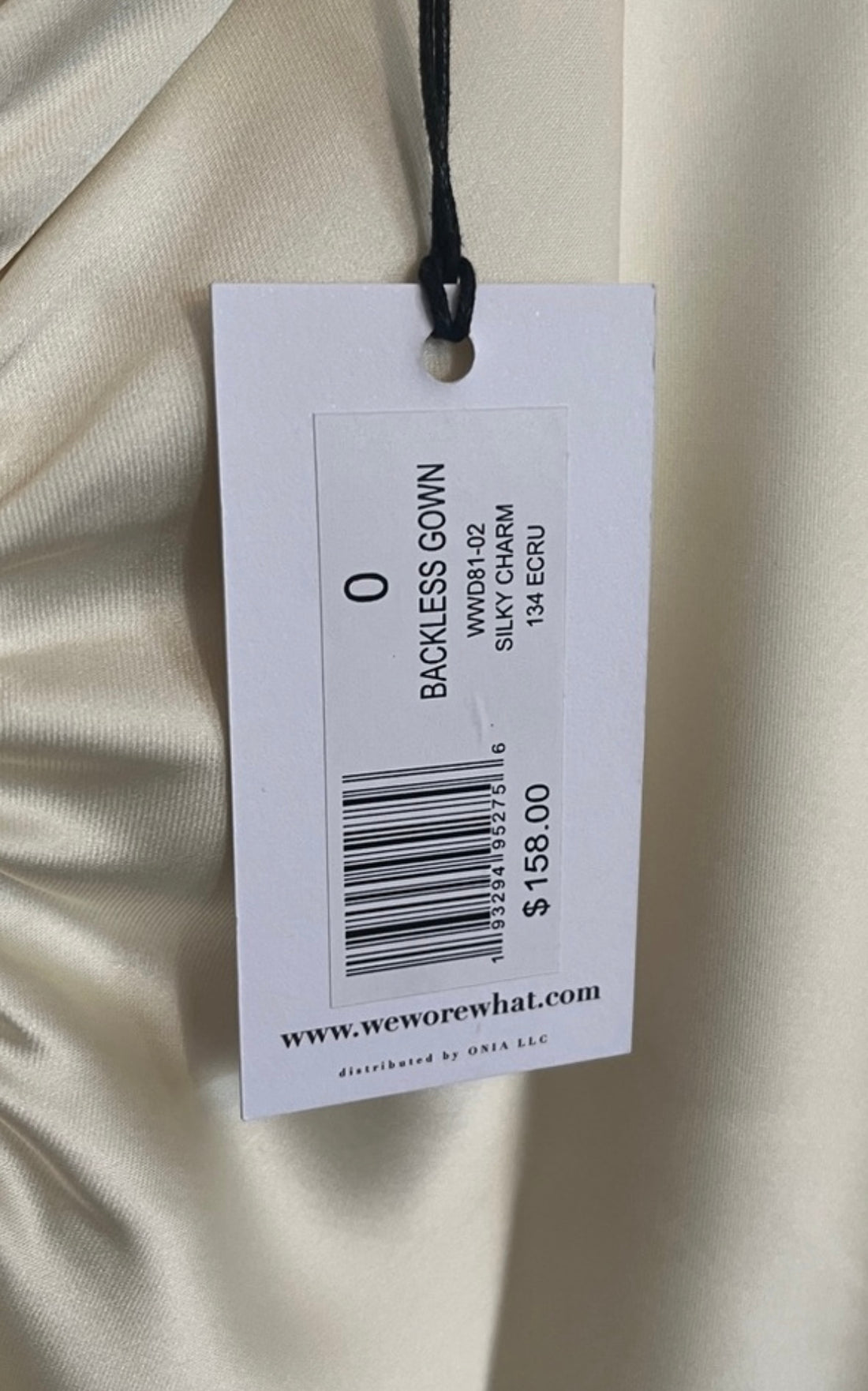WeWoreWhat Backless Gown in Ecru - 0