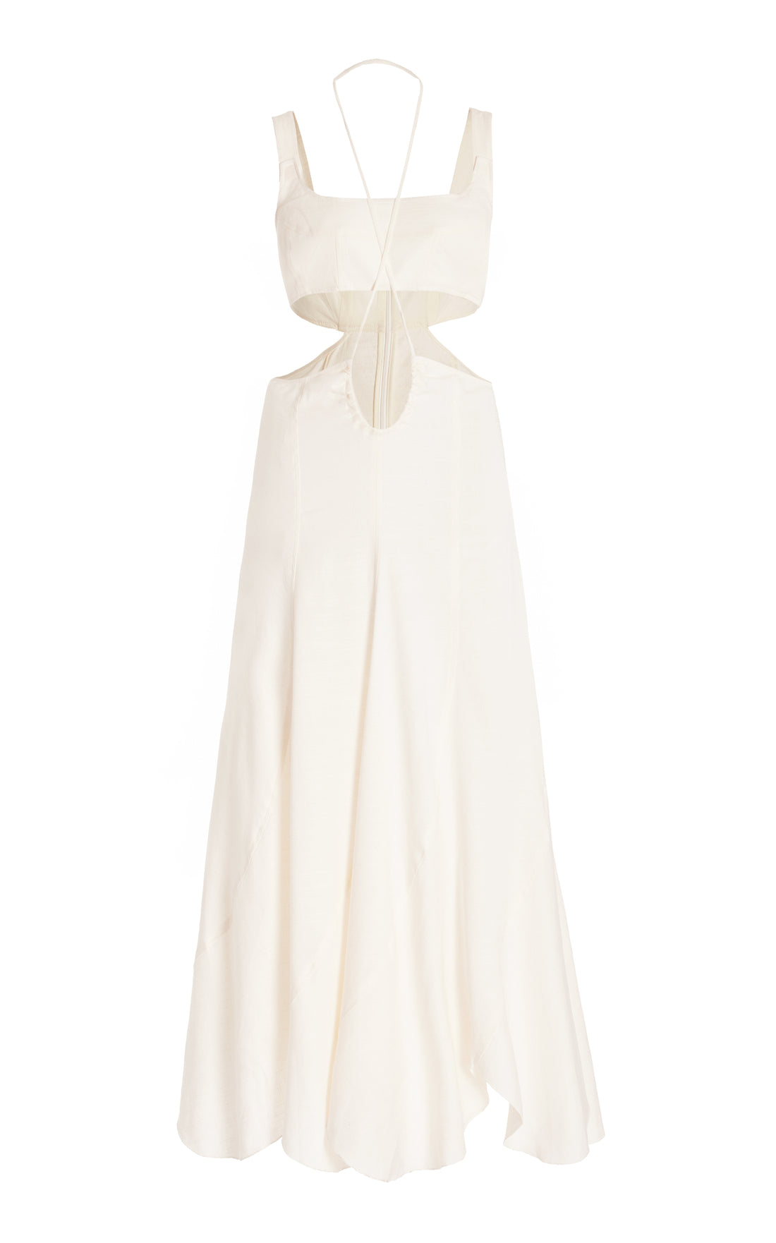 Cult Gaia White Eileen Cutout Linen-blend Maxi Dress- S - Studio Mariée