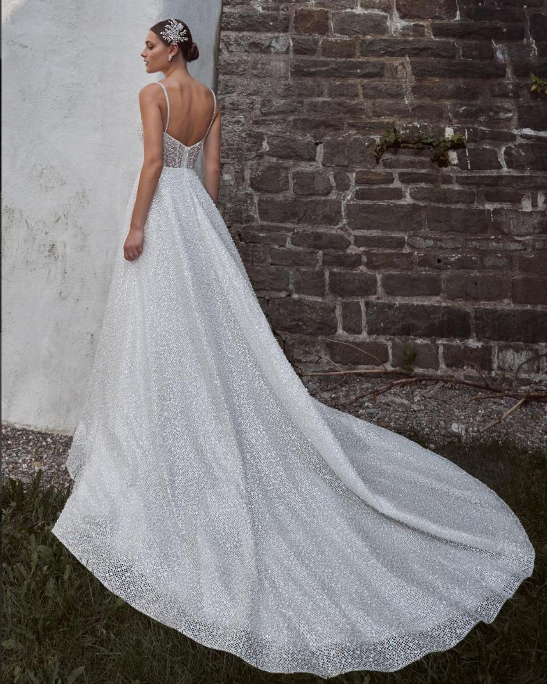 Calla Blanche Philipa (Style No. 124101) with custom pearl straps - 14