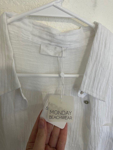 Monday Swimwear Monaco White Linen Shirt - M