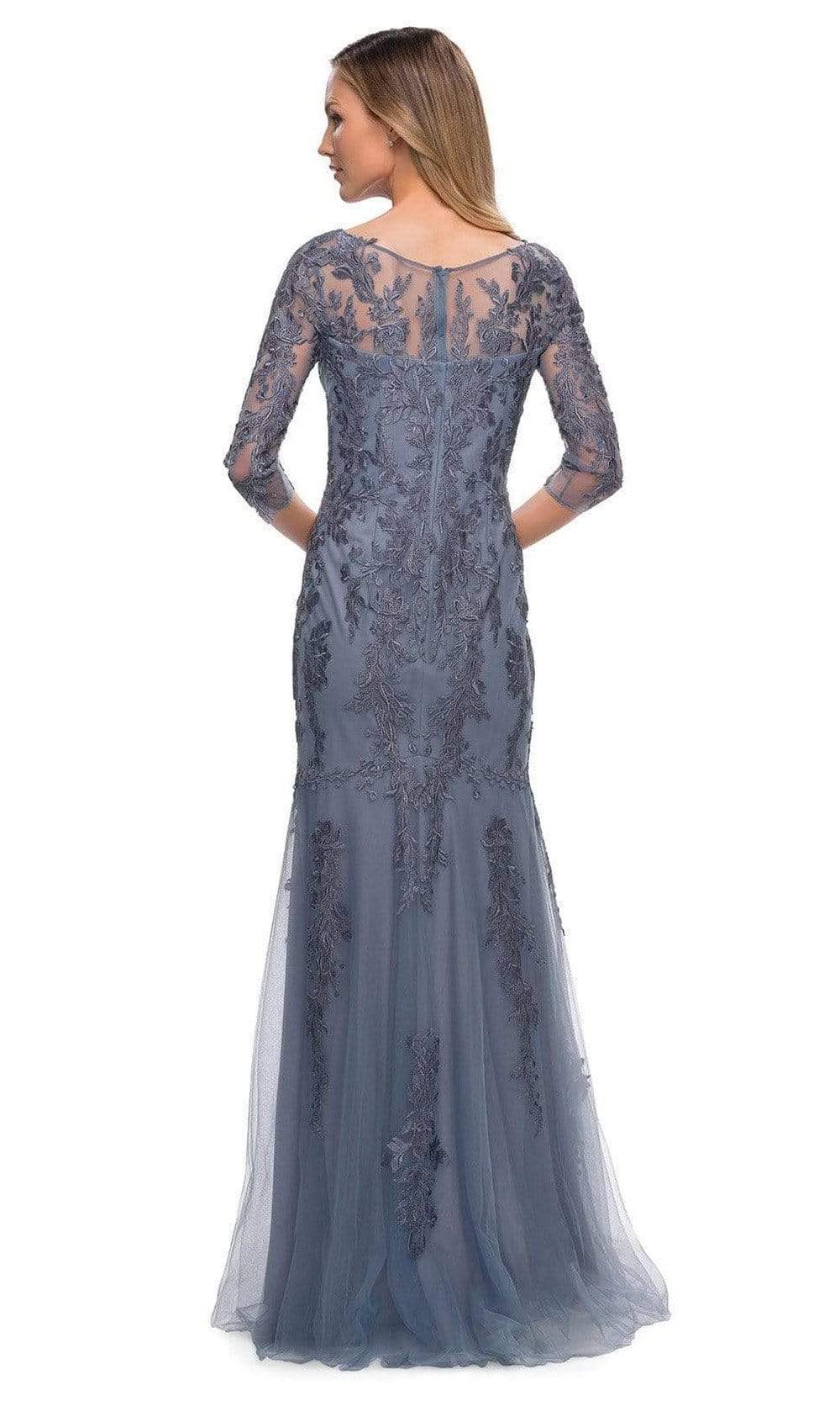 La Femme 29226 Embroidered Tulle Sheath Gown - 12