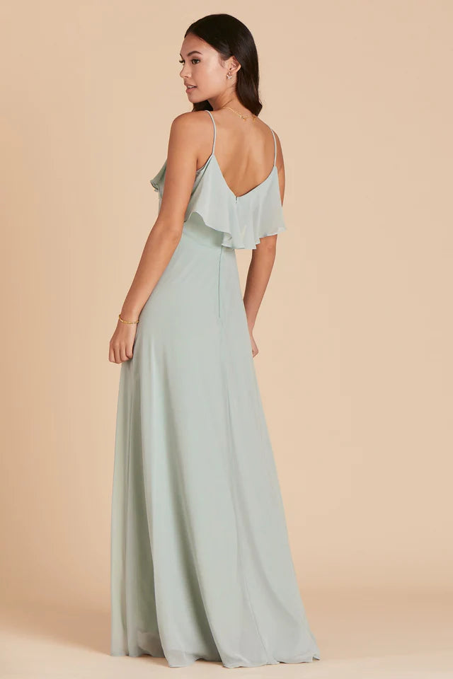 Birdy Grey Chiffon Sage Jane Convertible Dress S Mari e