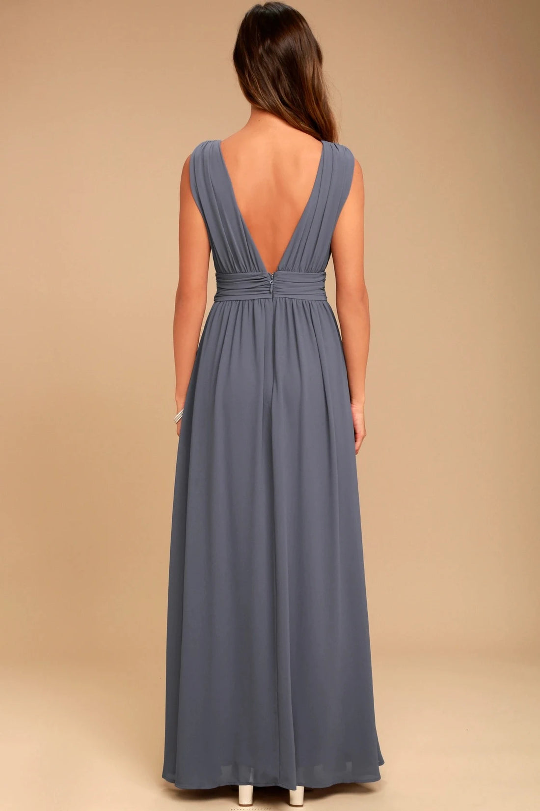 [Draft] Lulus Heavenly Hues Denim Blue Maxi Dress - Studio Mariée