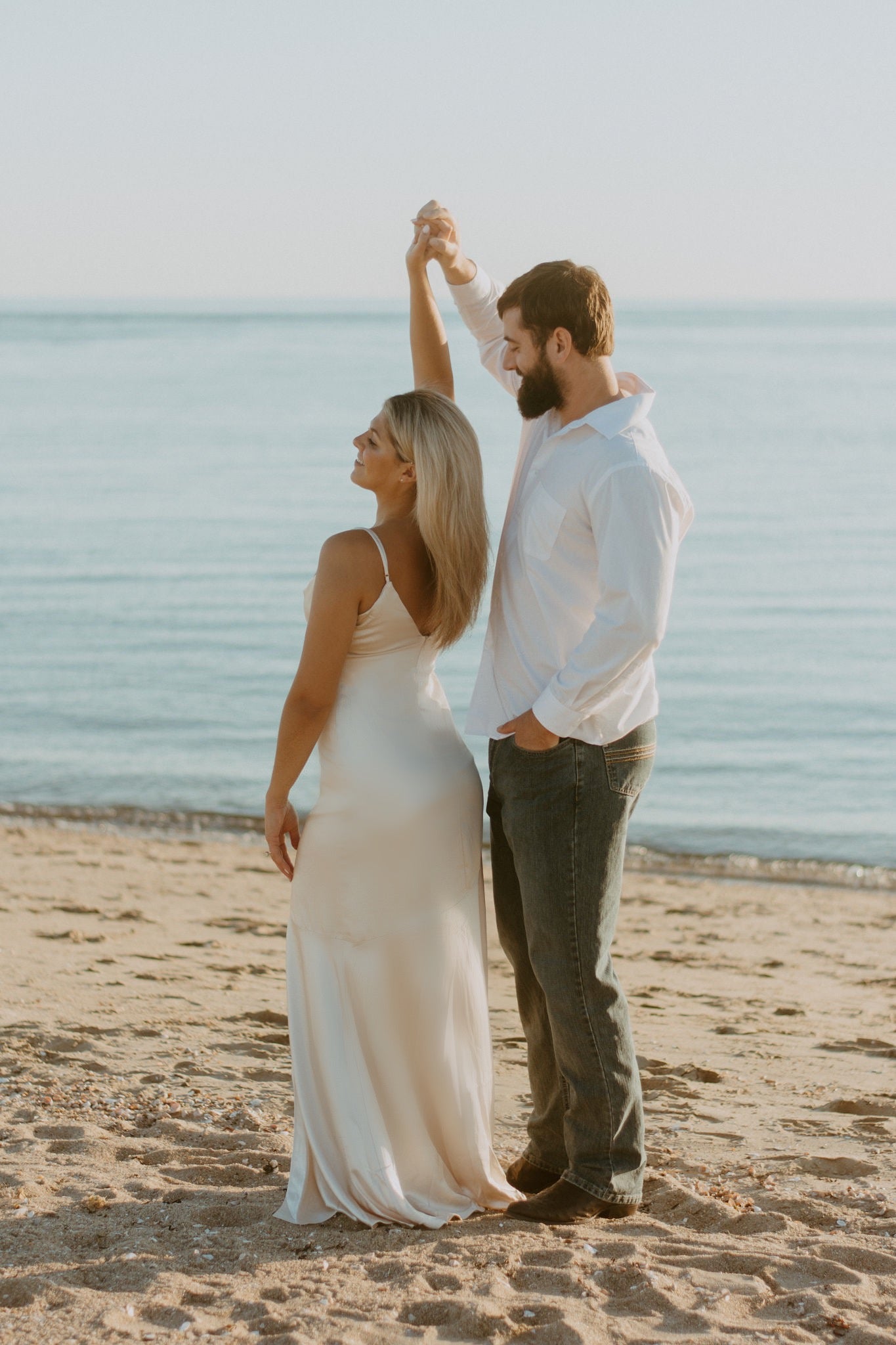 Moment shops in the Spotlight Champagne Satin Cowl Neck Maxi Dress